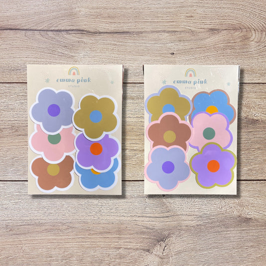 Colorful Flower Vinyl Sticker Set