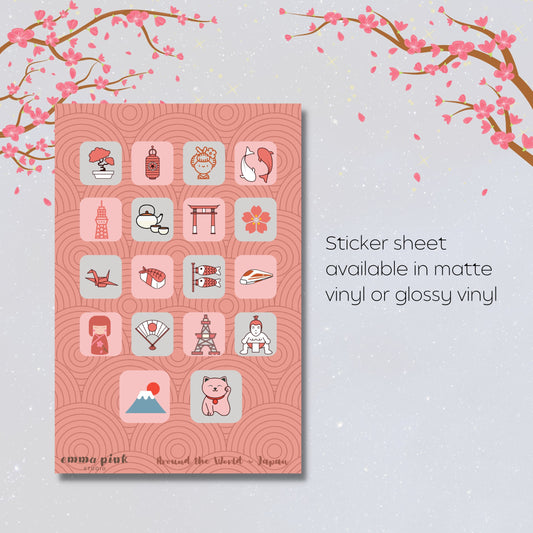 Japan Travel Sticker Sheet