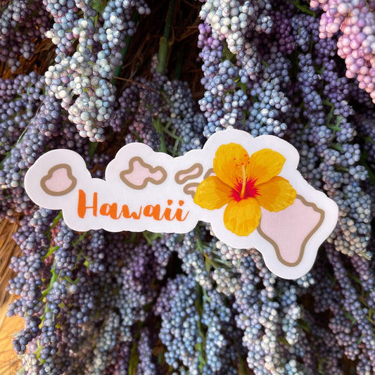 Hawaii State Flower Vinyl Sticker