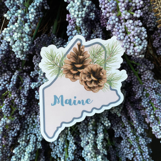 Maine State Flower Vinyl Sticker