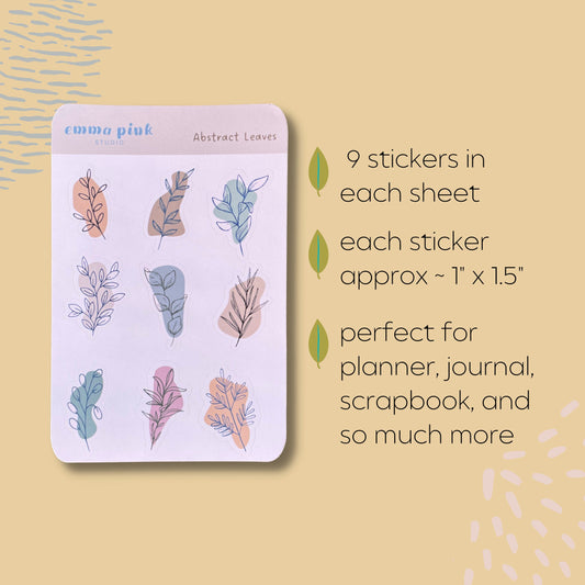 Abstract Leaves Sticker Sheet