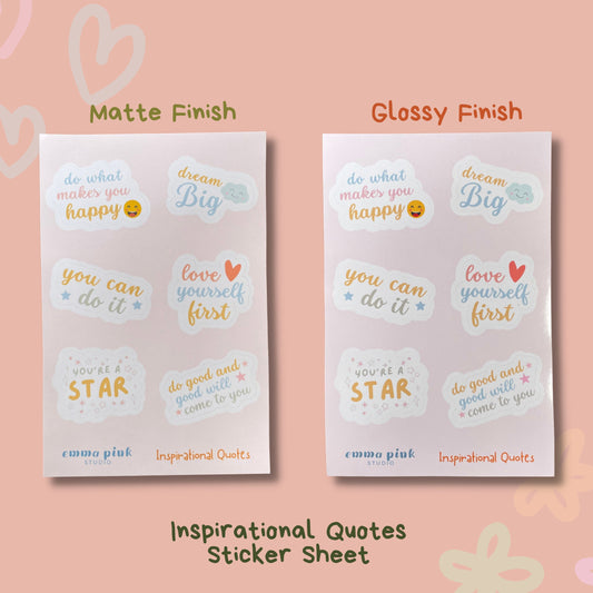 Inspirational Quotes Sticker Sheet