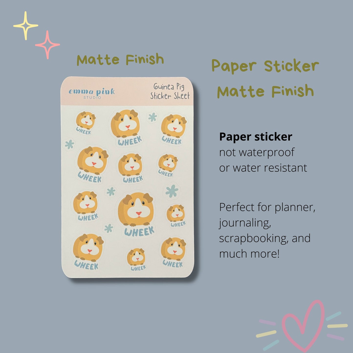 Guinea Pig Wheek Sticker Sheet