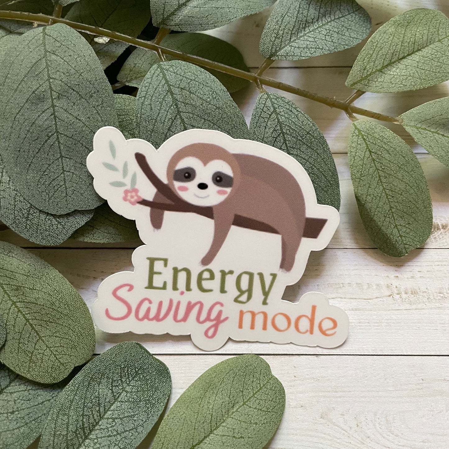 Sloth Energy Saving Mode Vinyl Sticker