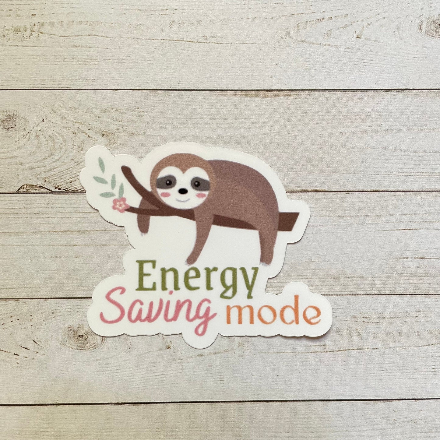 Sloth Energy Saving Mode Vinyl Sticker