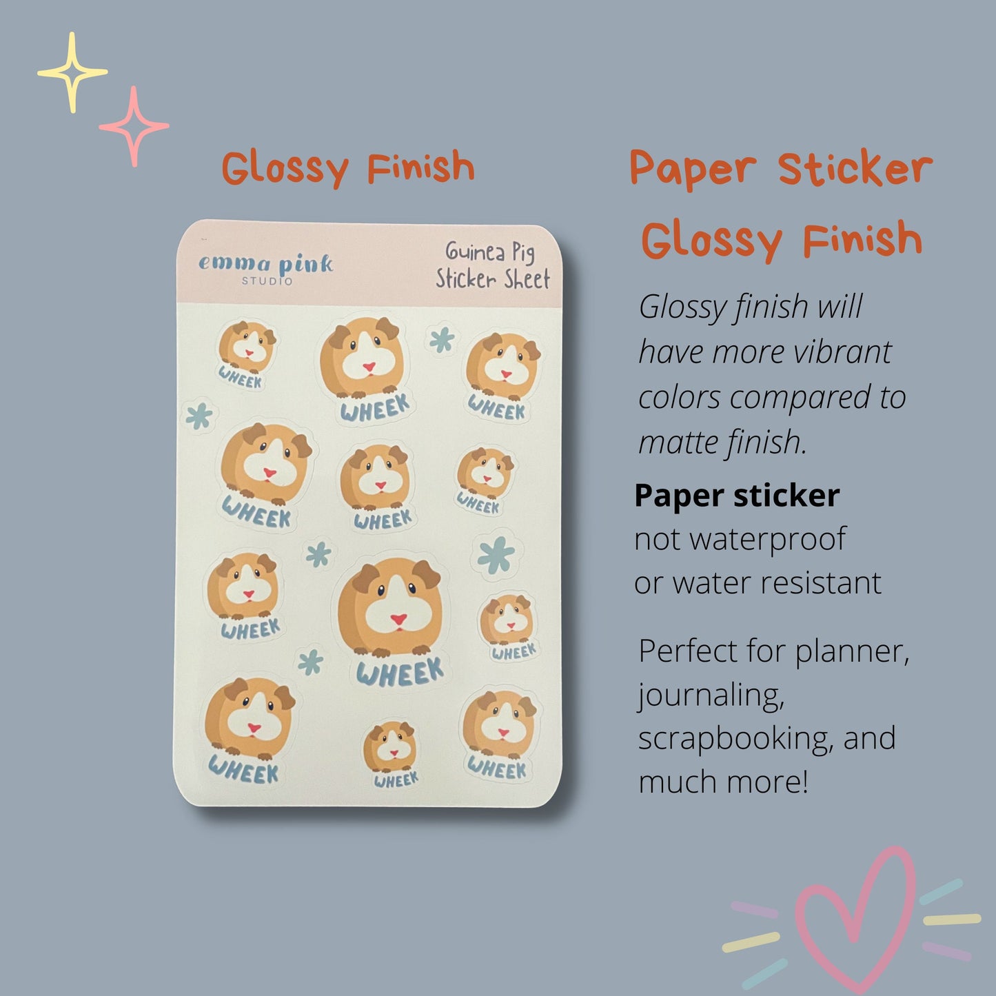 Guinea Pig Wheek Sticker Sheet