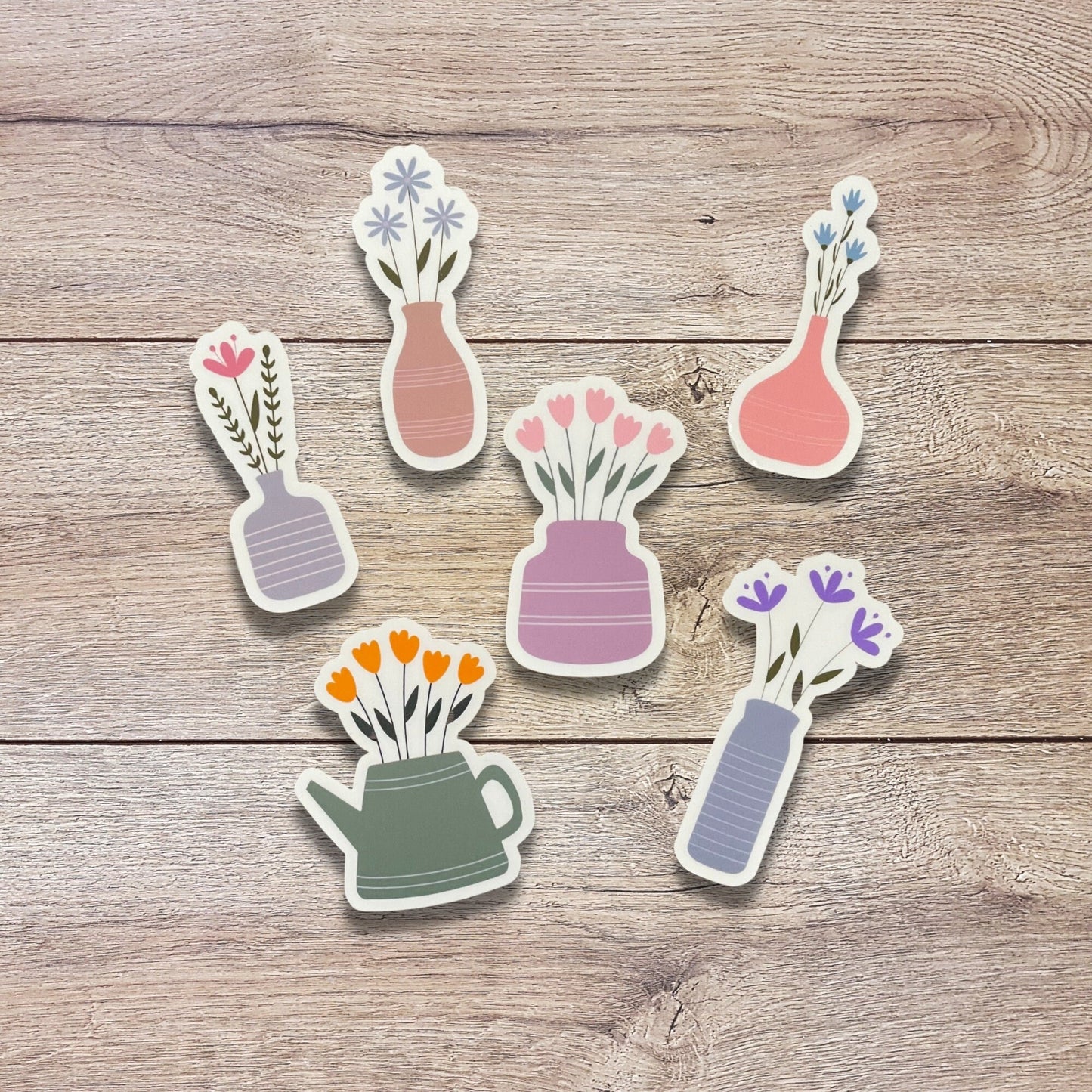 Flower Vase Vinyl Sticker Set