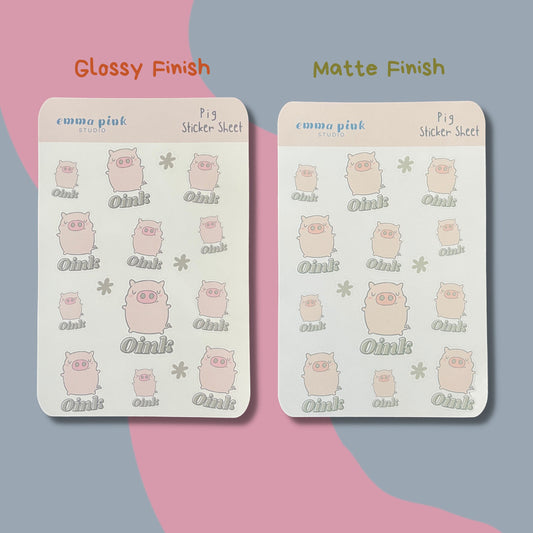 Pig Oink Sticker Sheet