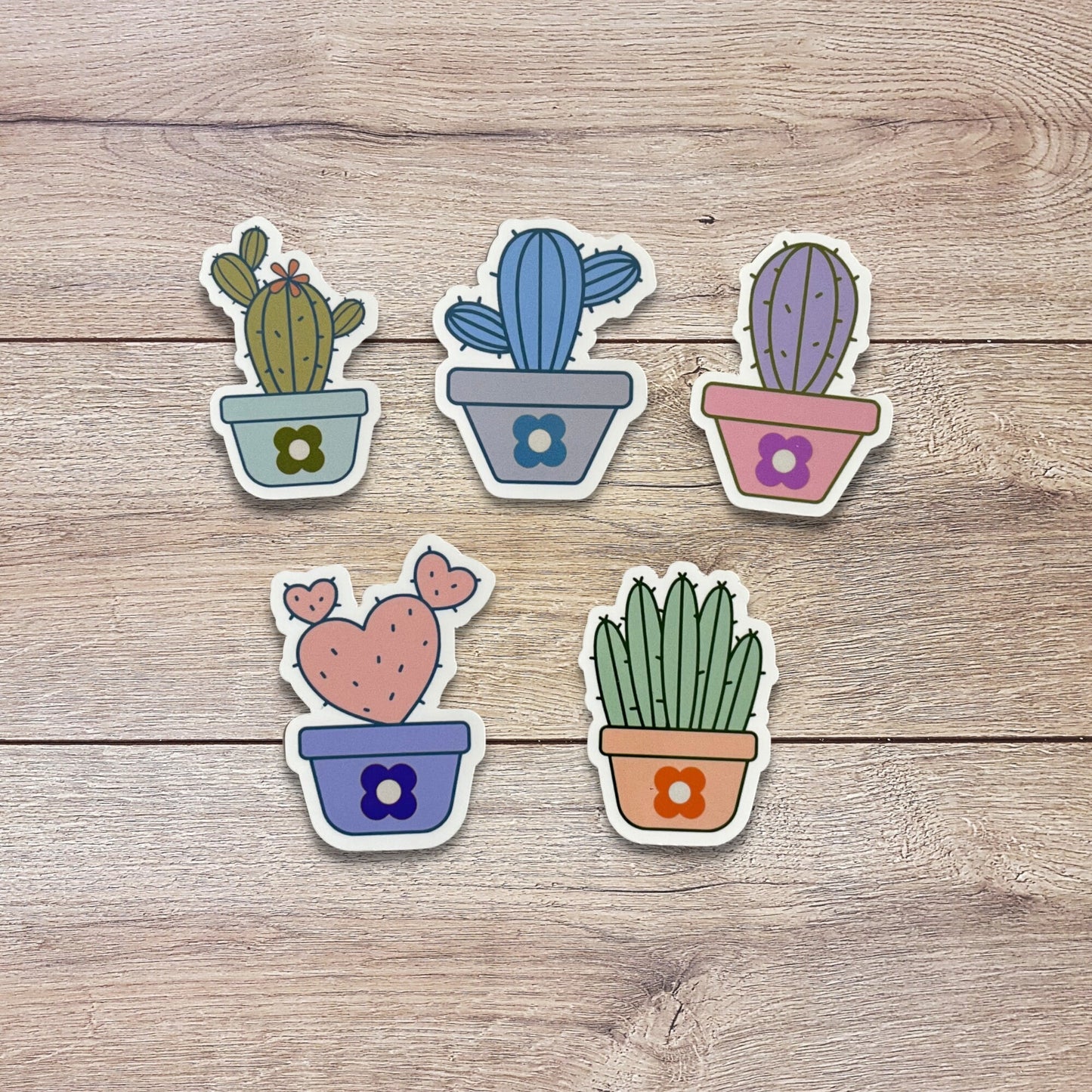 Colorful Cactus Vinyl Sticker Set