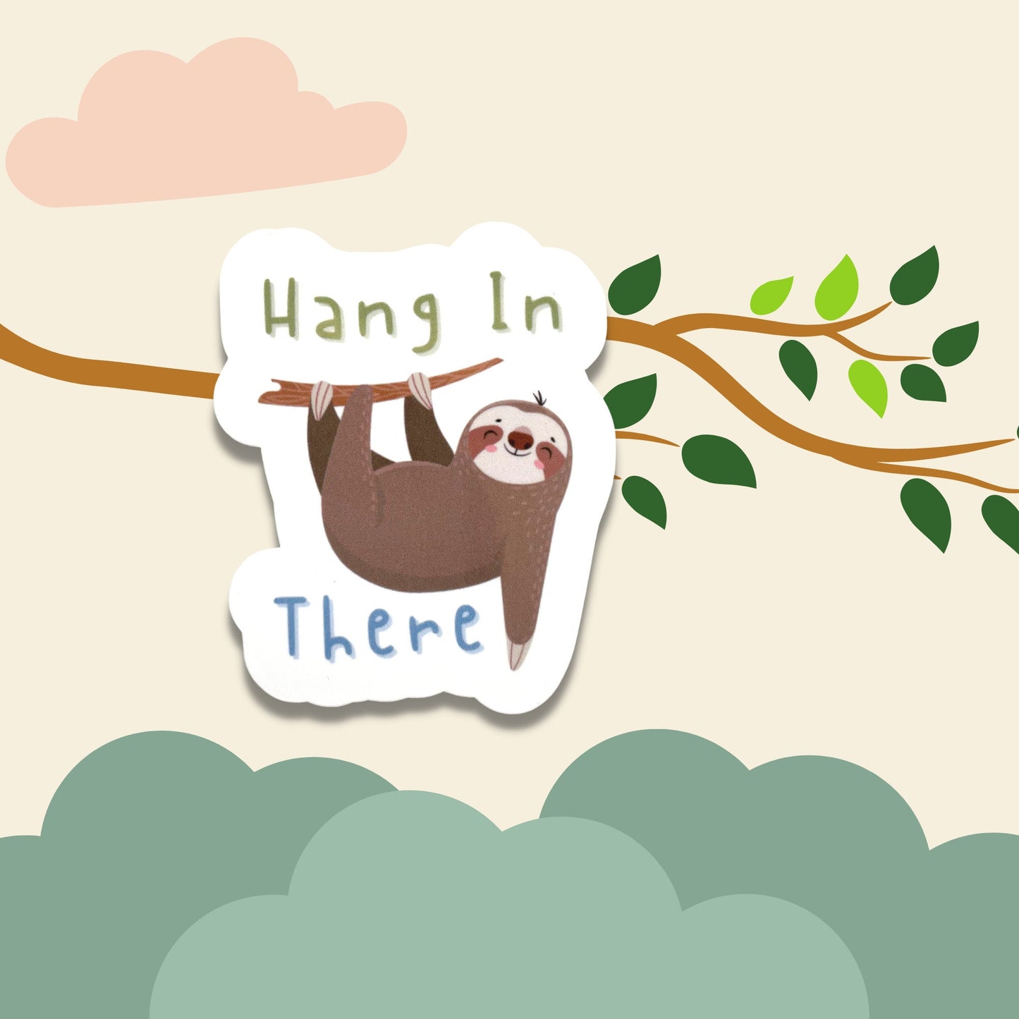 Sloth Hang In There Vinyl Sticker
