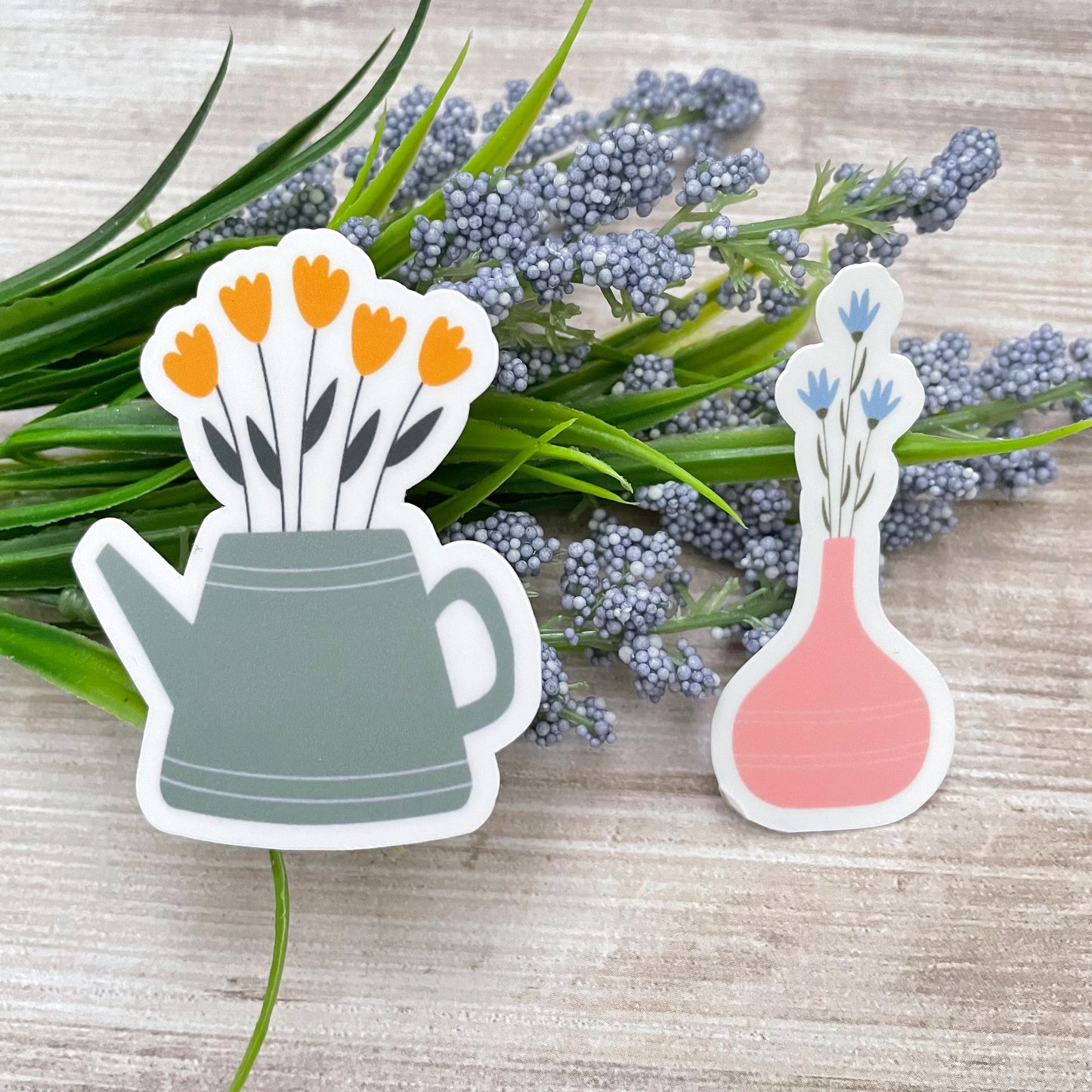 Flower Vase Vinyl Sticker Set