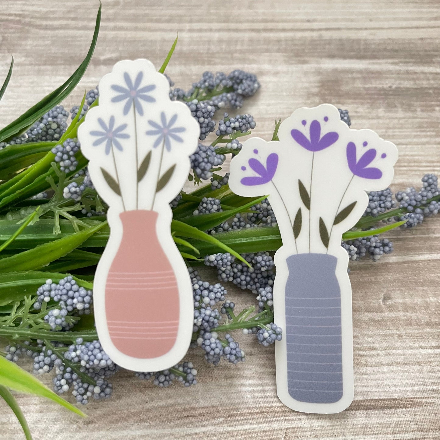 Flower Vase Vinyl Sticker Set