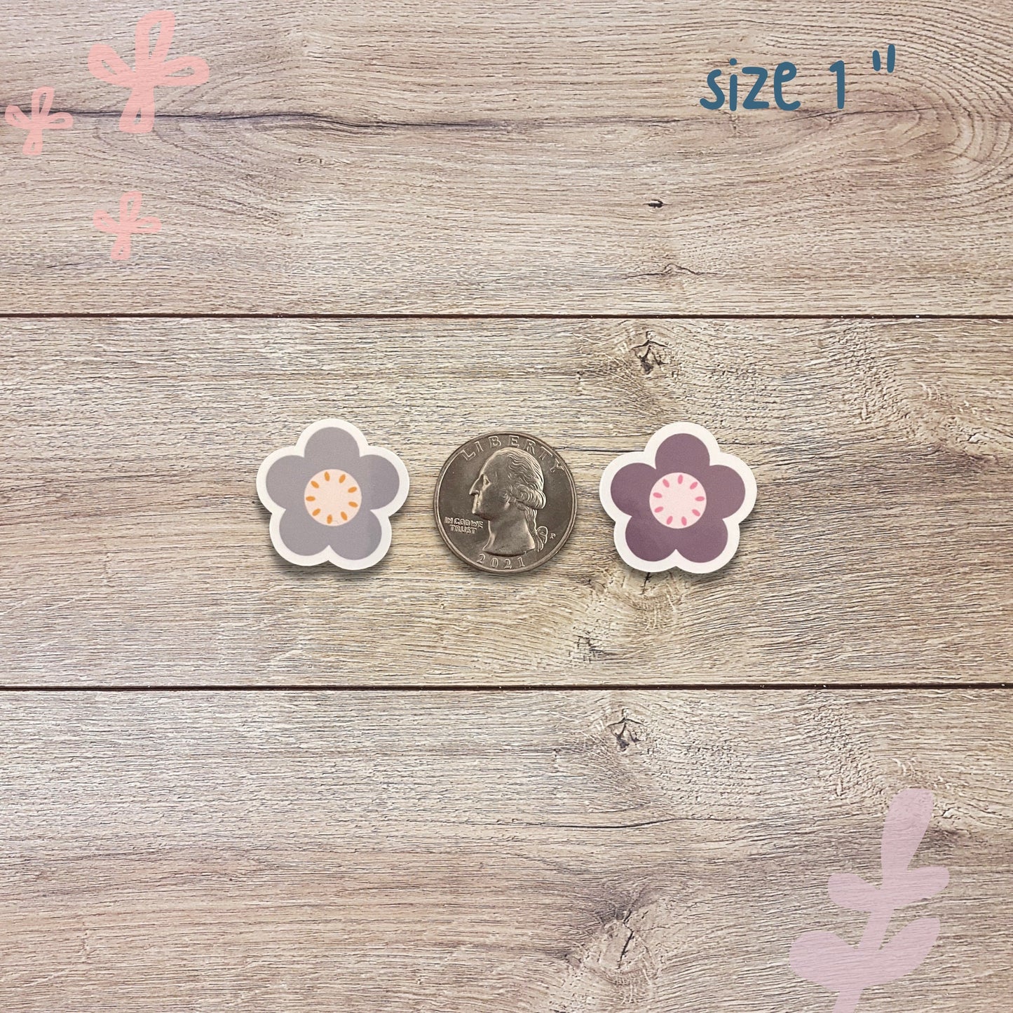 Mini Flower Vinyl Stickers Set