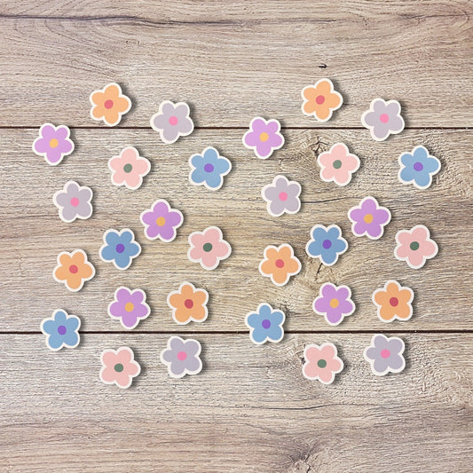 Mini Colorful Flower Vinyl Sticker Set