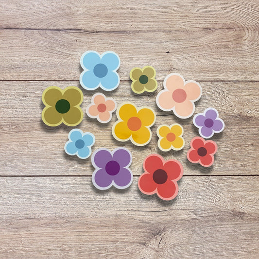 Personalized Flower Vinyl Sticker Set