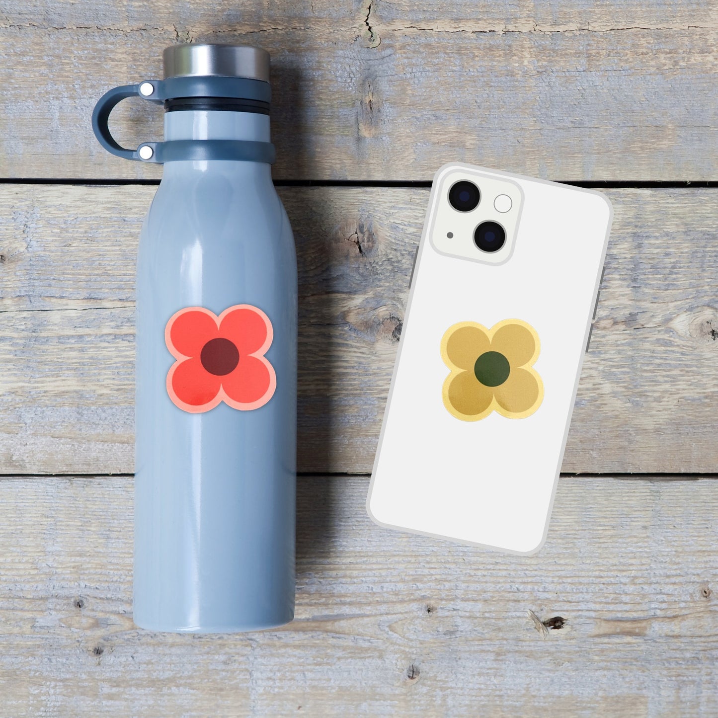 Personalized Flower Vinyl Sticker Set
