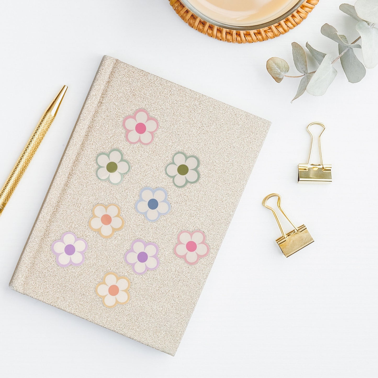 Mini Daisy Flower Vinyl Sticker Set
