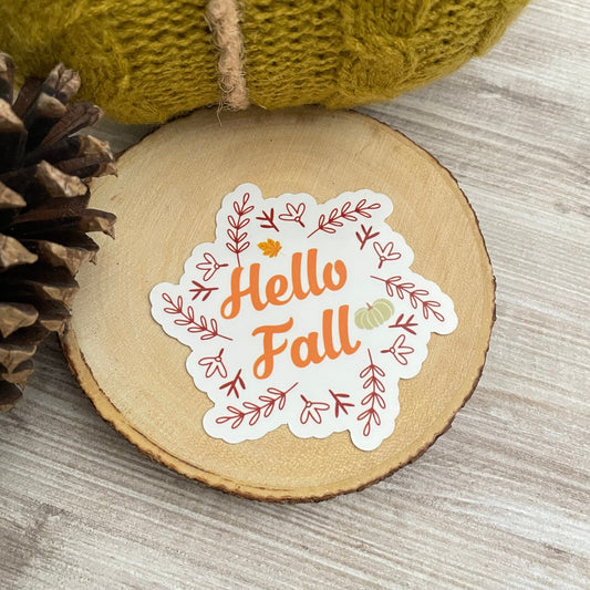 Hello Fall Vinyl Sticker