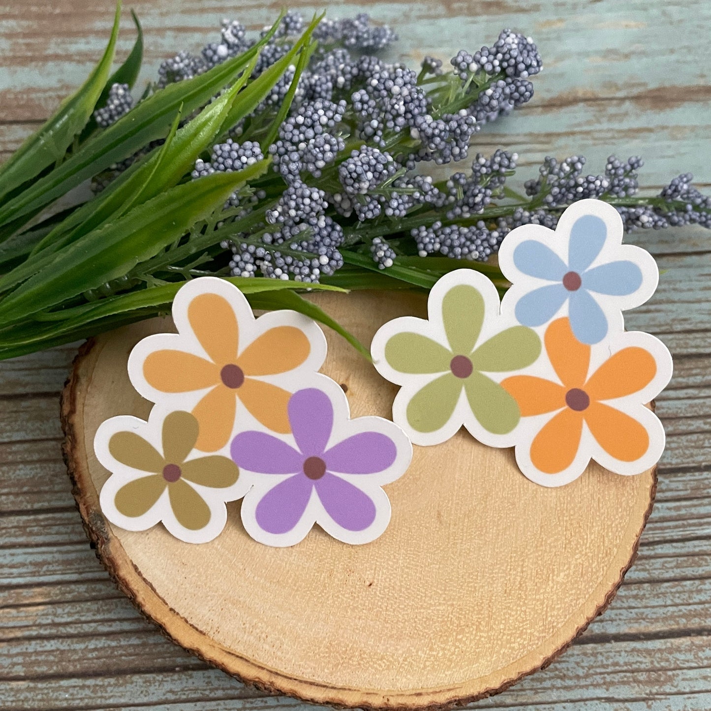 Pick Your Flower Color Vinyl Sticker Set
