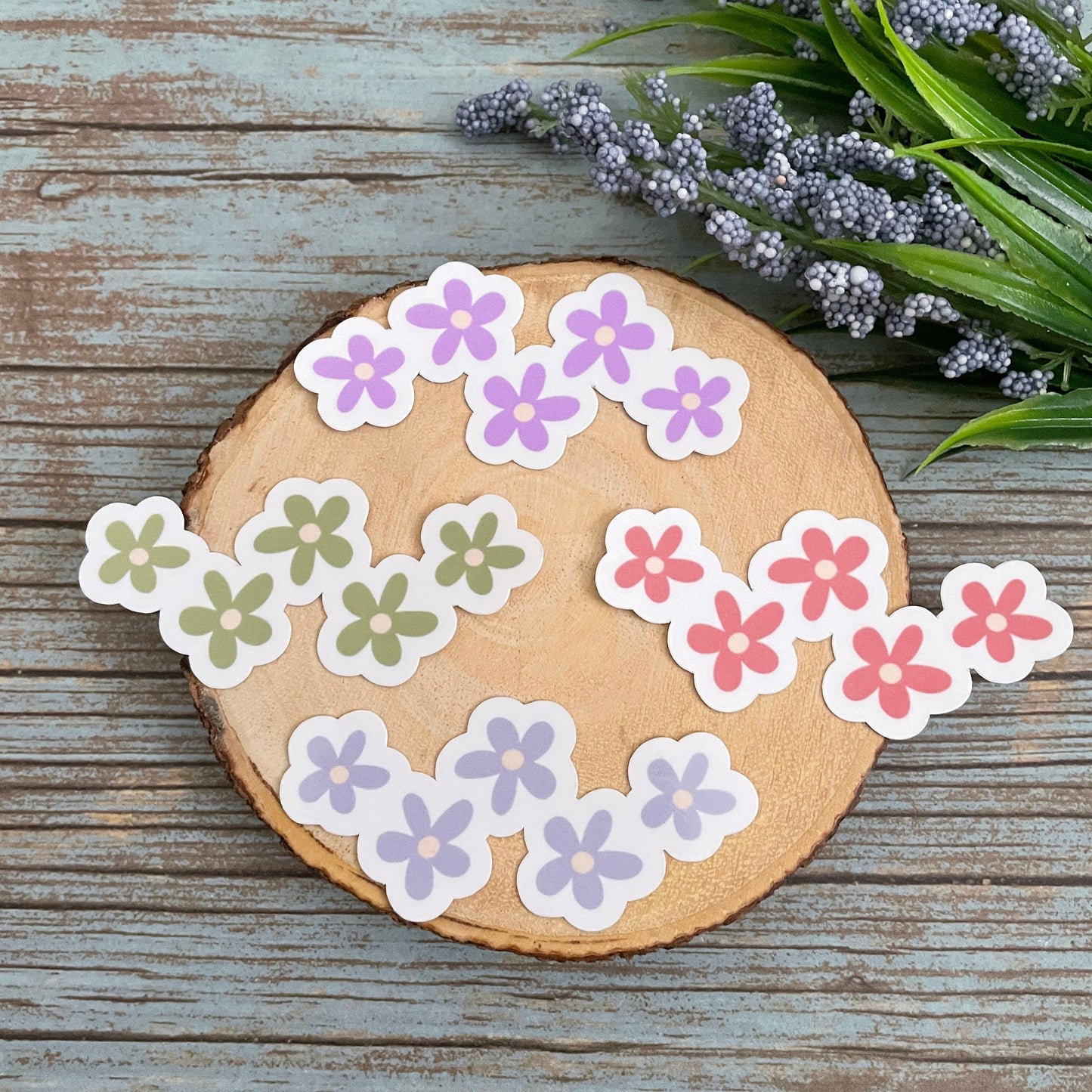 Pick Your Flower Color Vinyl Sticker Set