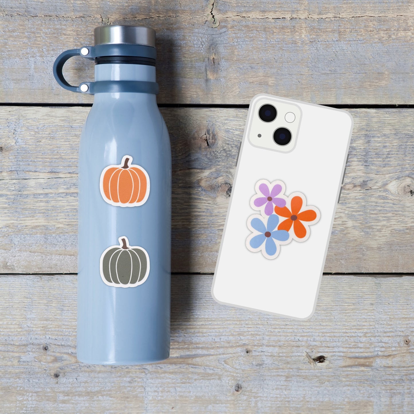 Pumpkin Vinyl Stickers | Set of 5, Glossy or Matte Finish, Fall Pumpkin Seasonal Stickers, Fall Season Sticker, Autumn Glassware Stickers