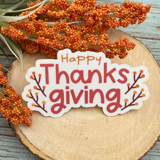 Happy Thanksgiving Vinyl Sticker