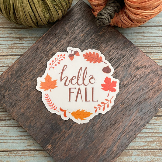 Hello Fall Vinyl Sticker