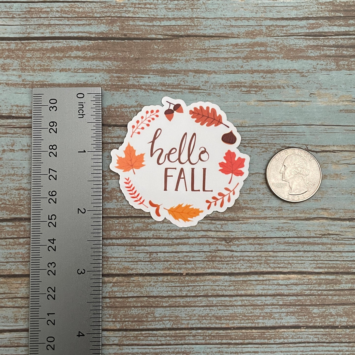Hello Fall Vinyl Sticker