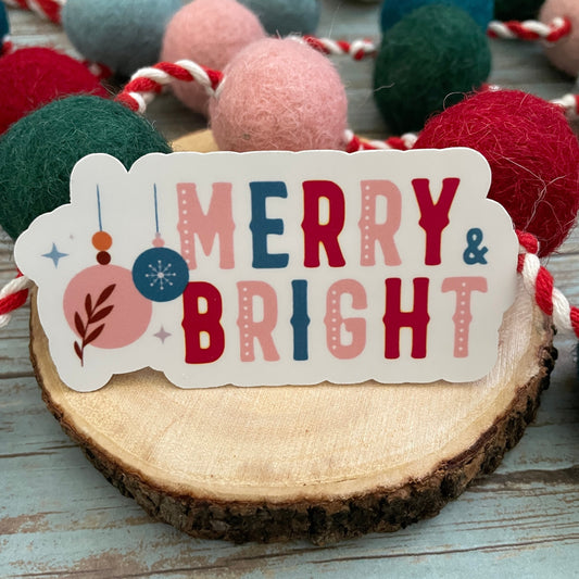Merry & Bright Vinyl Sticker