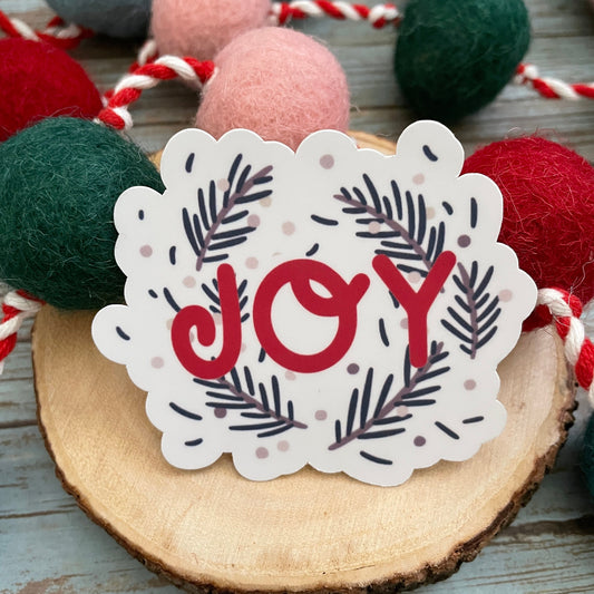 Joy Holiday Wreath Vinyl Sticker