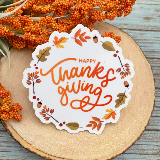 Happy Thanksgiving Vinyl Sticker
