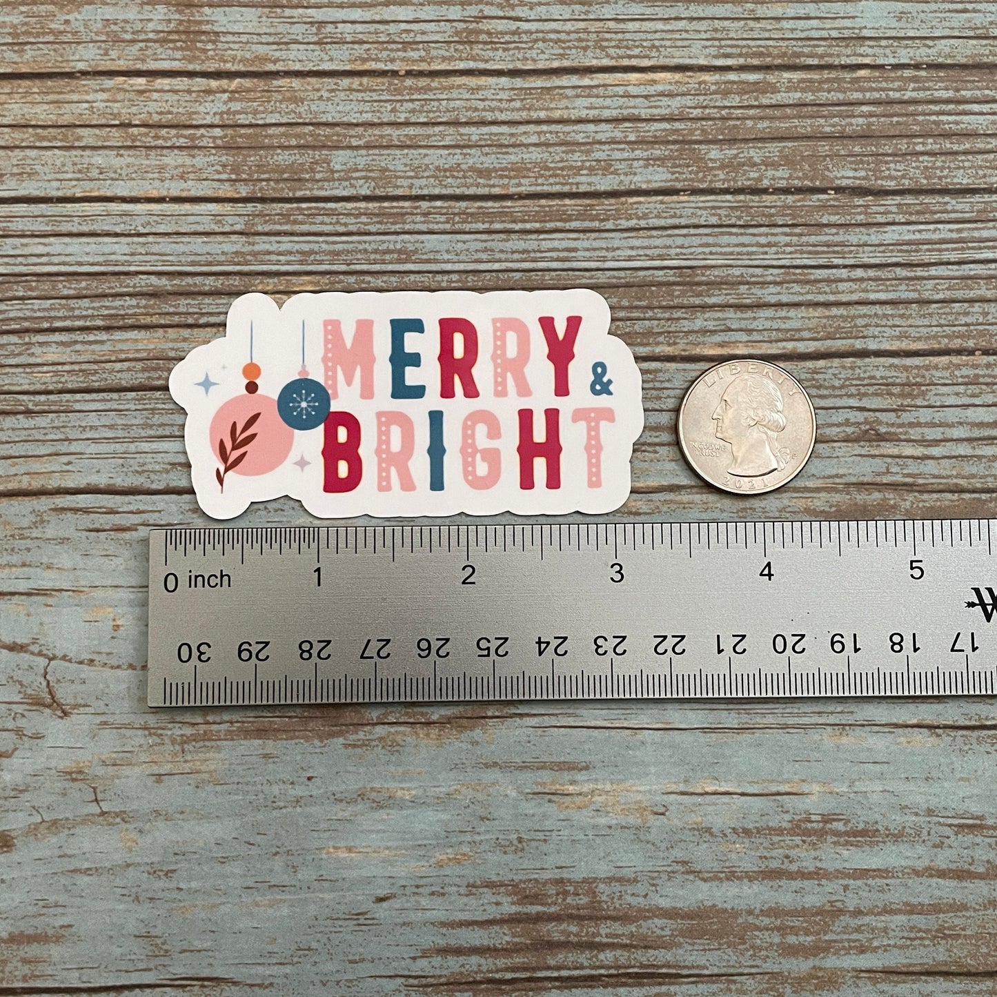 Merry & Bright Vinyl Sticker