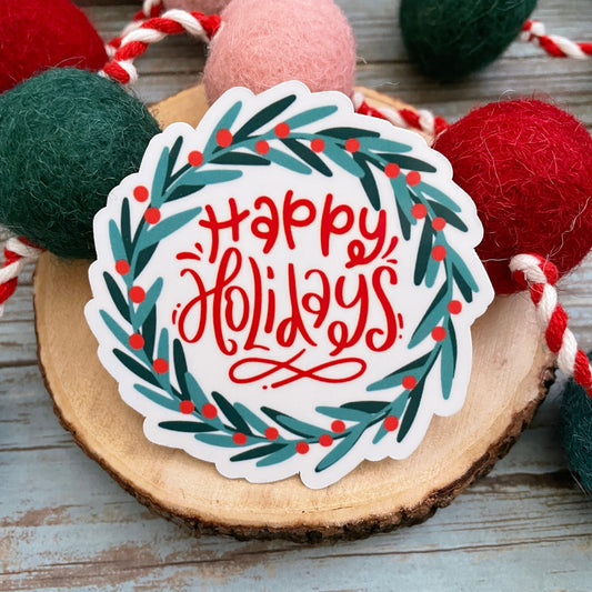 Happy Holidays Vinyl Sticker