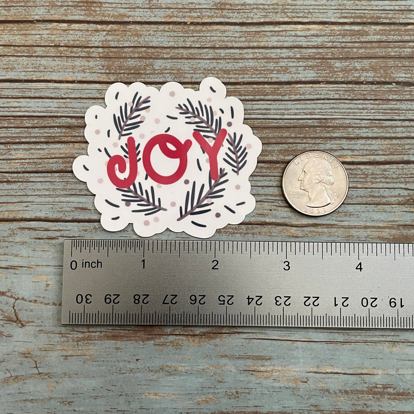 Joy Holiday Wreath Vinyl Sticker