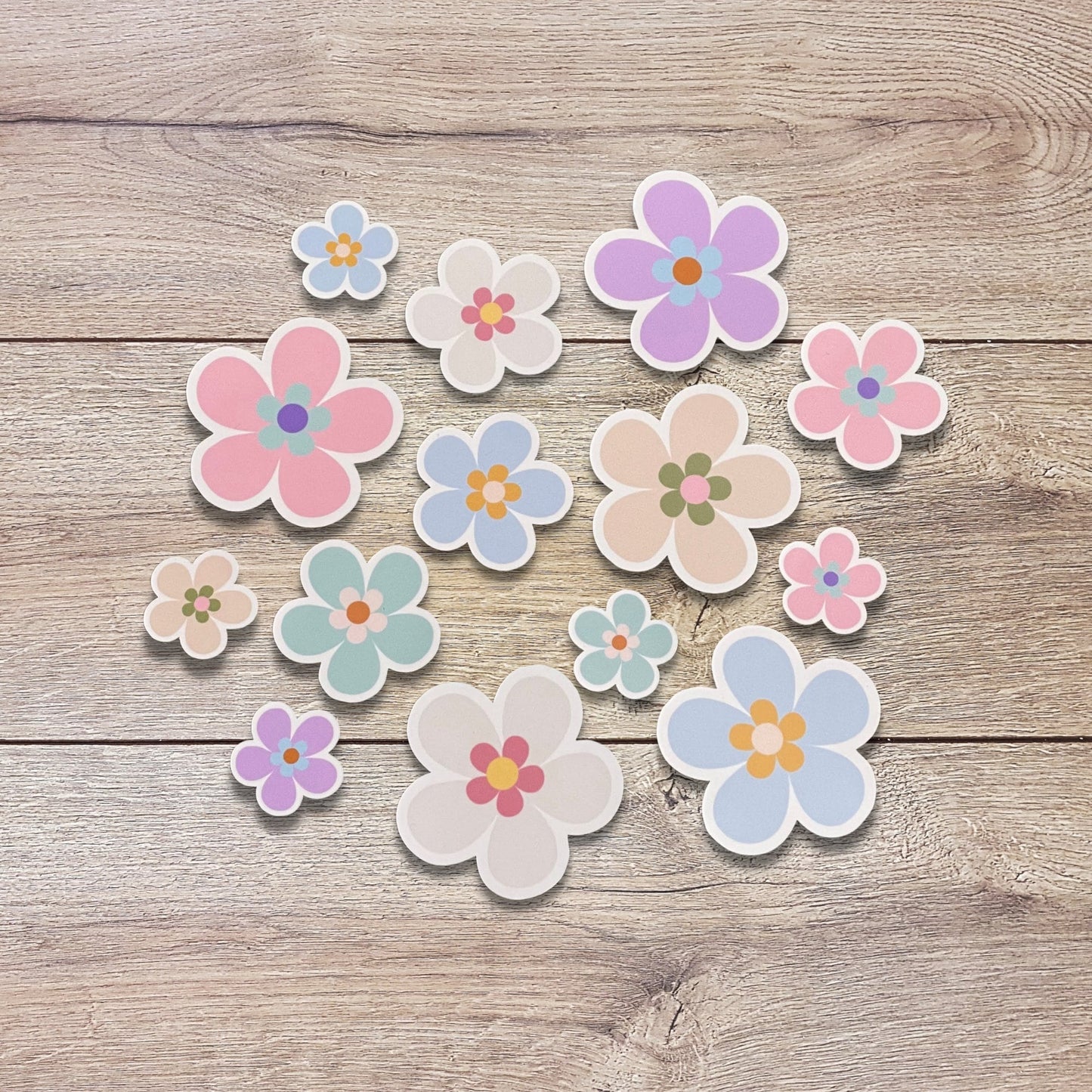 Pastel Flower Vinyl Sticker Set