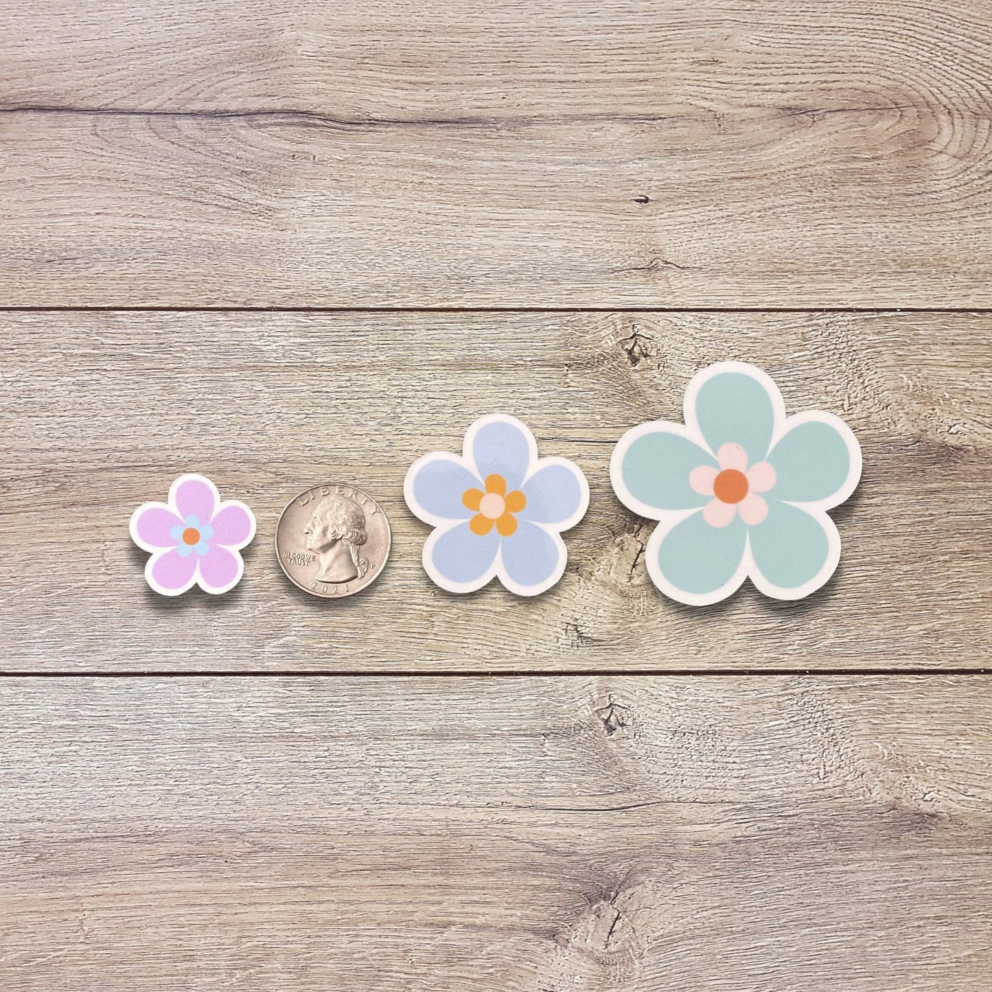 Pastel Flower Vinyl Sticker Set