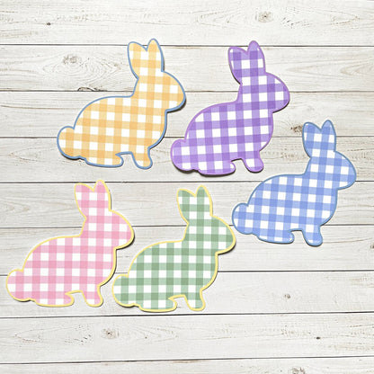Colorful Plaid Bunny Rabbit Vinyl Sticker | Glossy Finish | Waterproof | Easter Sticker | Laptop Sticker | Water Bottle | Animal Sticker
