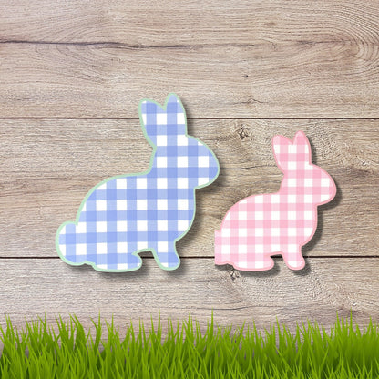 Colorful Plaid Bunny Rabbit Vinyl Sticker | Glossy Finish | Waterproof | Easter Sticker | Laptop Sticker | Water Bottle | Animal Sticker