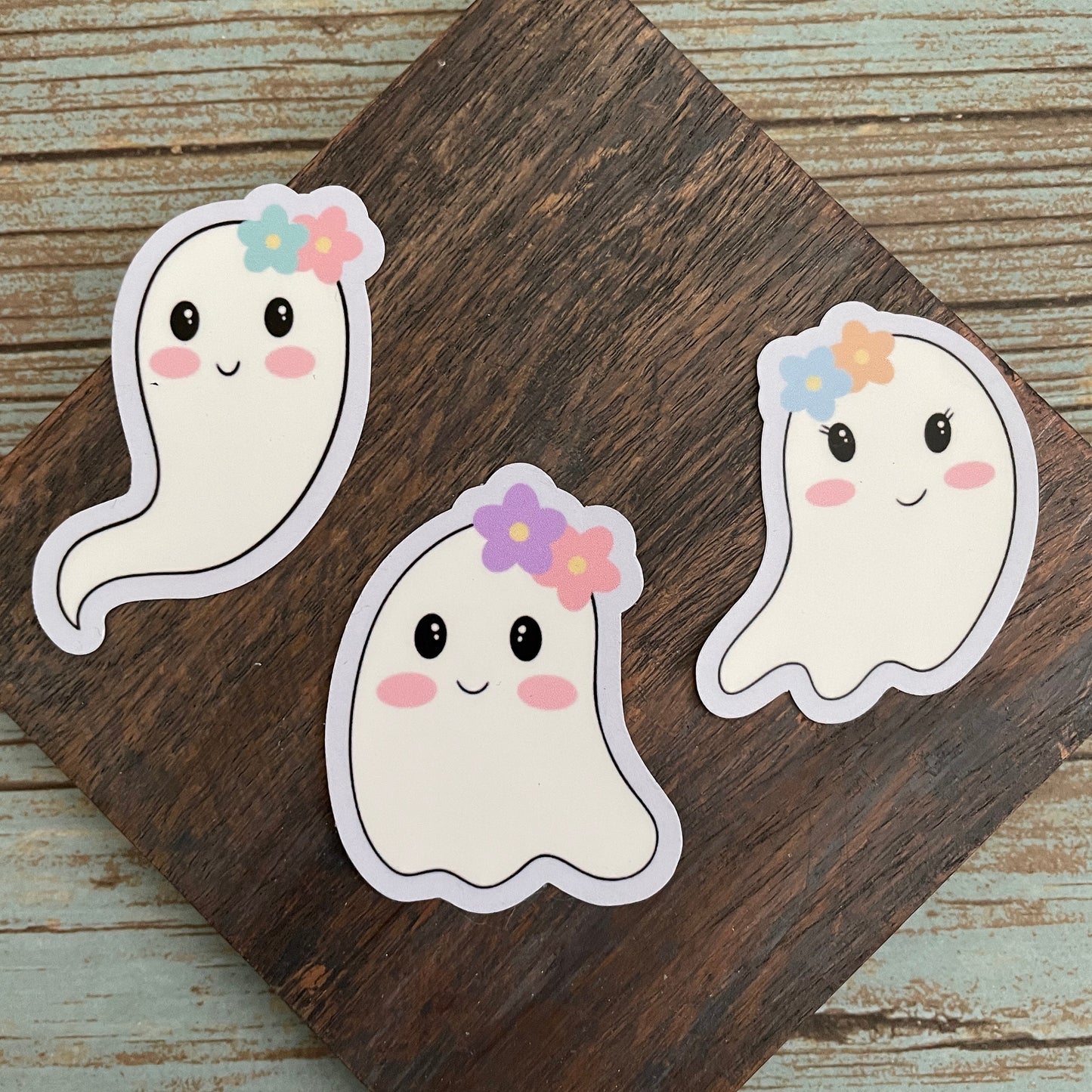 Ghost with Flowers Sticker Set