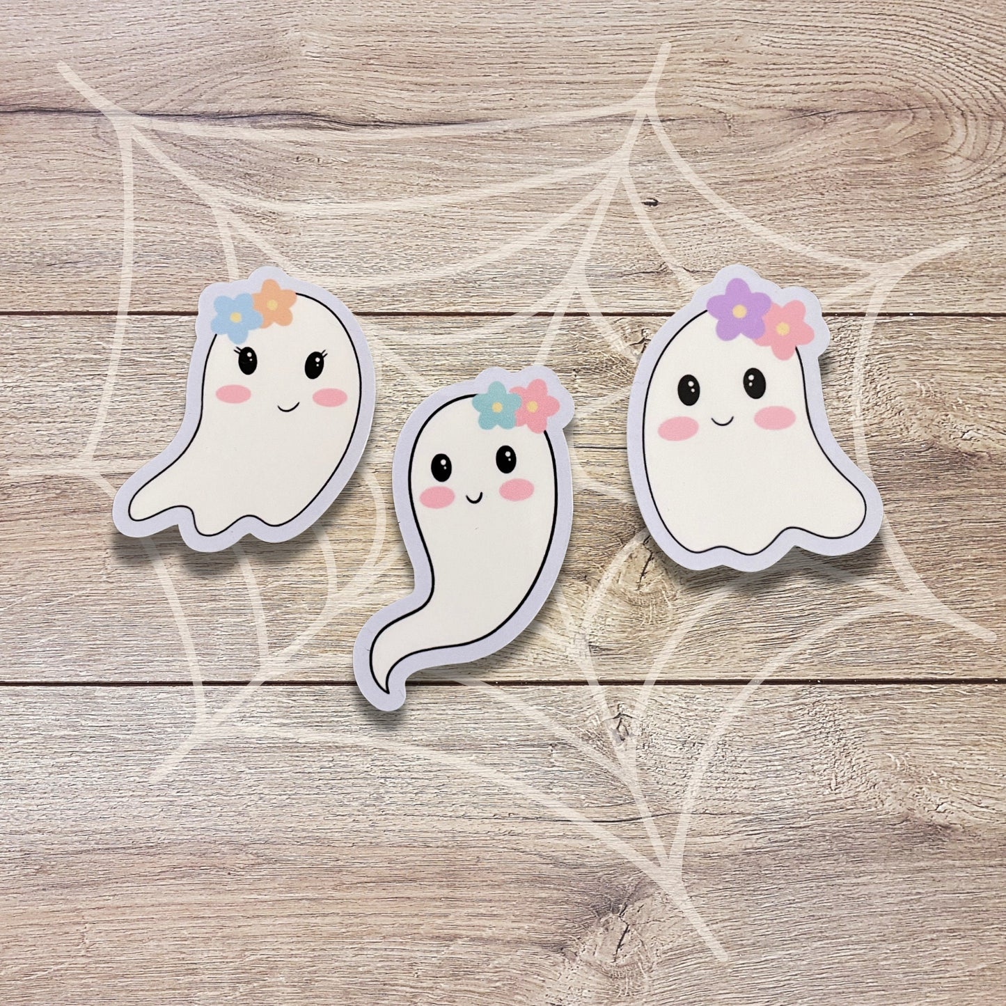 Ghost with Flowers Sticker Set