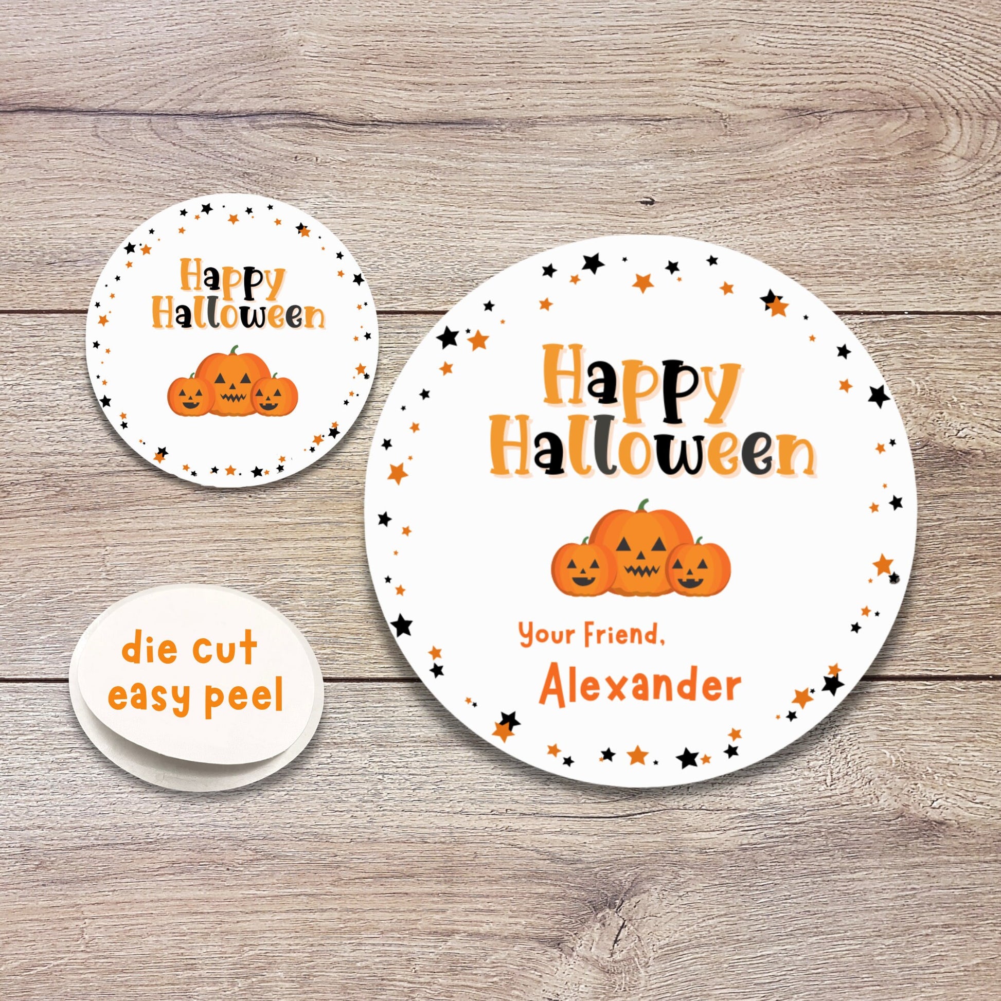 Personalized Halloween Stickers, Custom Pumpkin Halloween Party Favor Labels