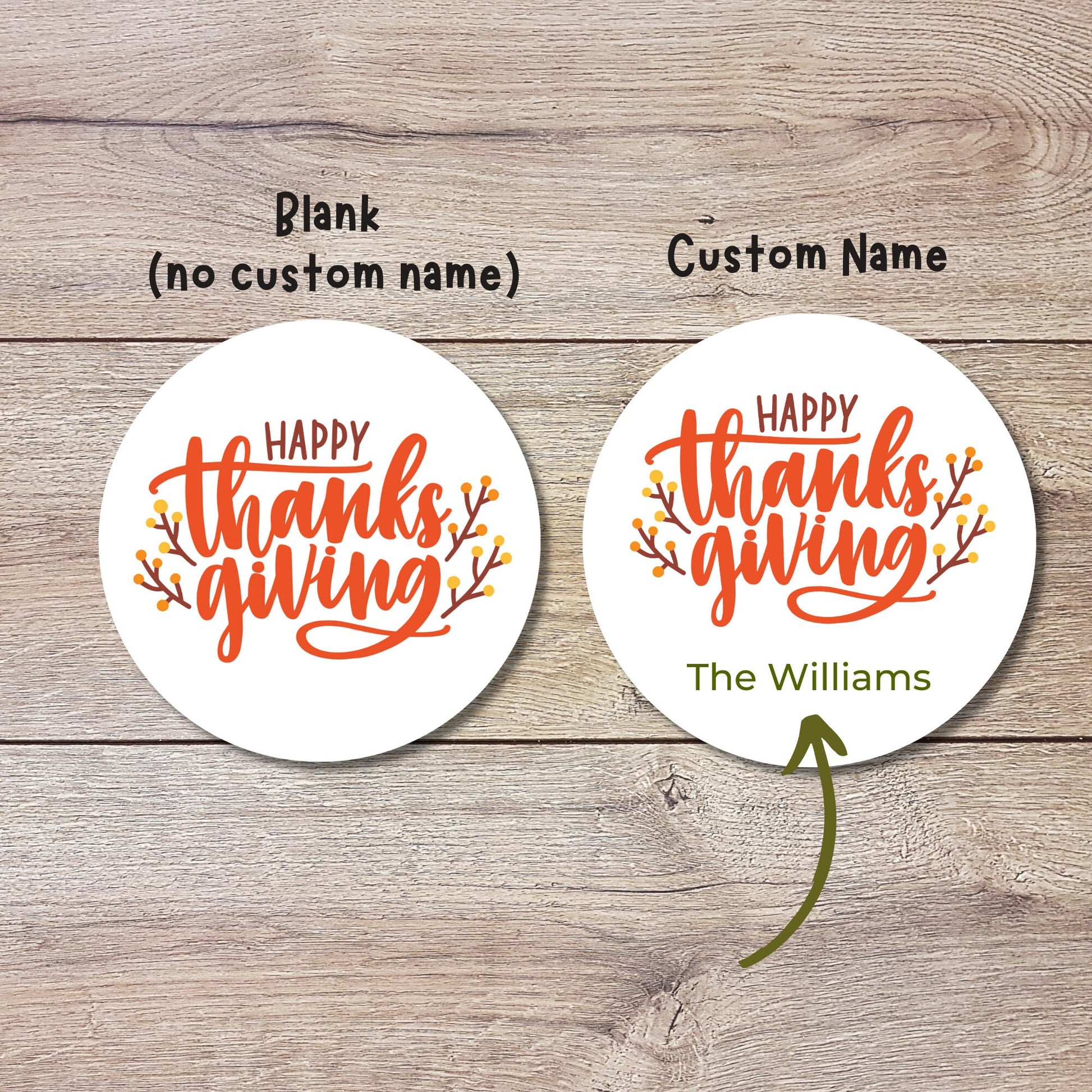 Personalized Thanksgiving Stickers