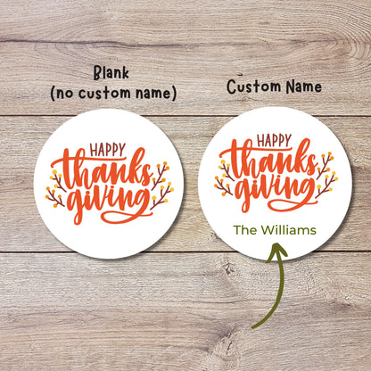 Personalized Thanksgiving Stickers