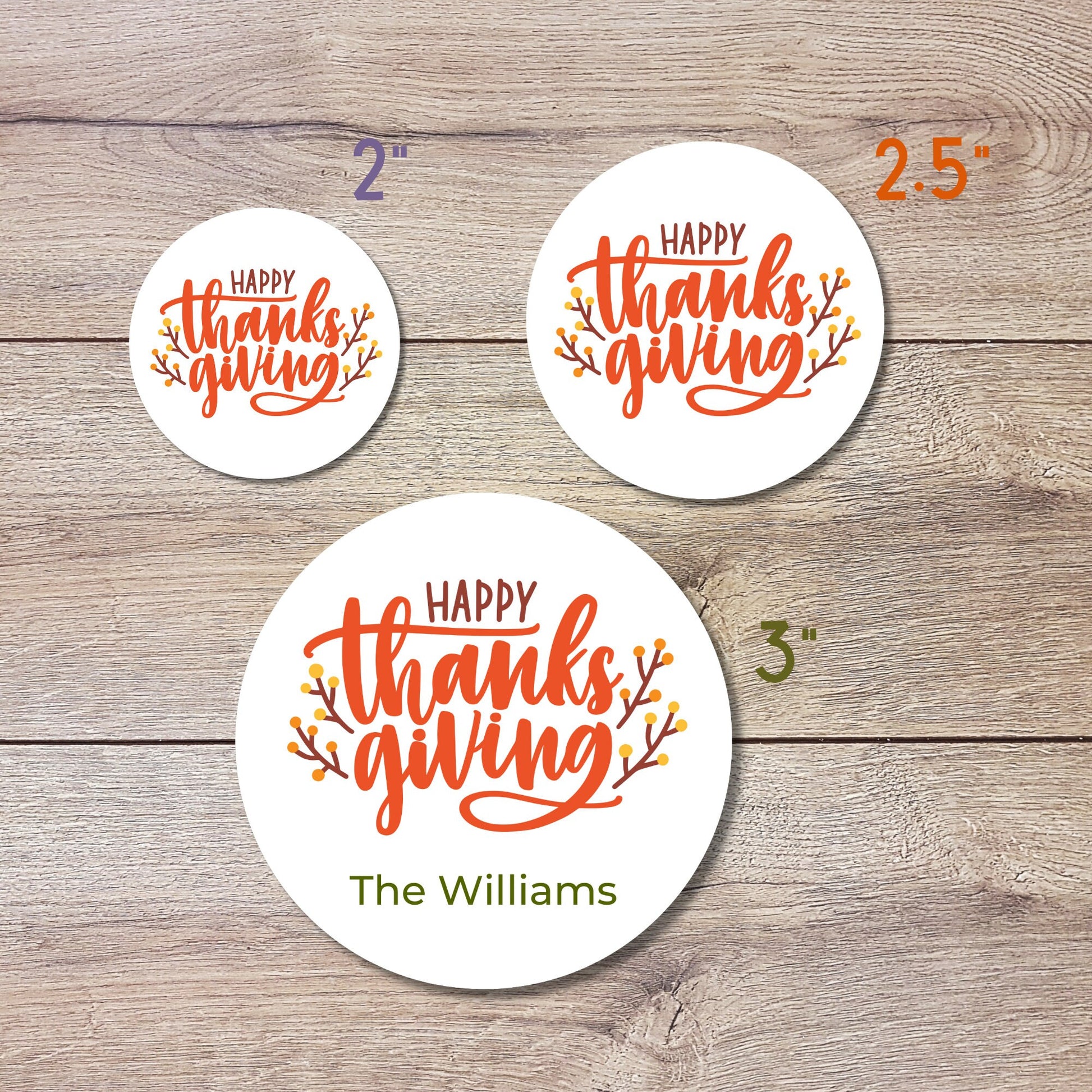 Personalized Thanksgiving Stickers