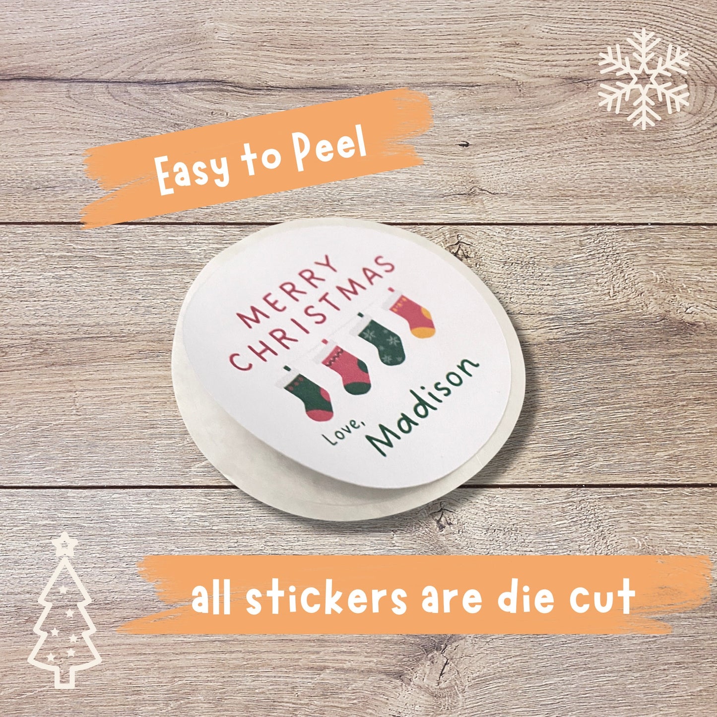 Merry Christmas Personalized Stickers