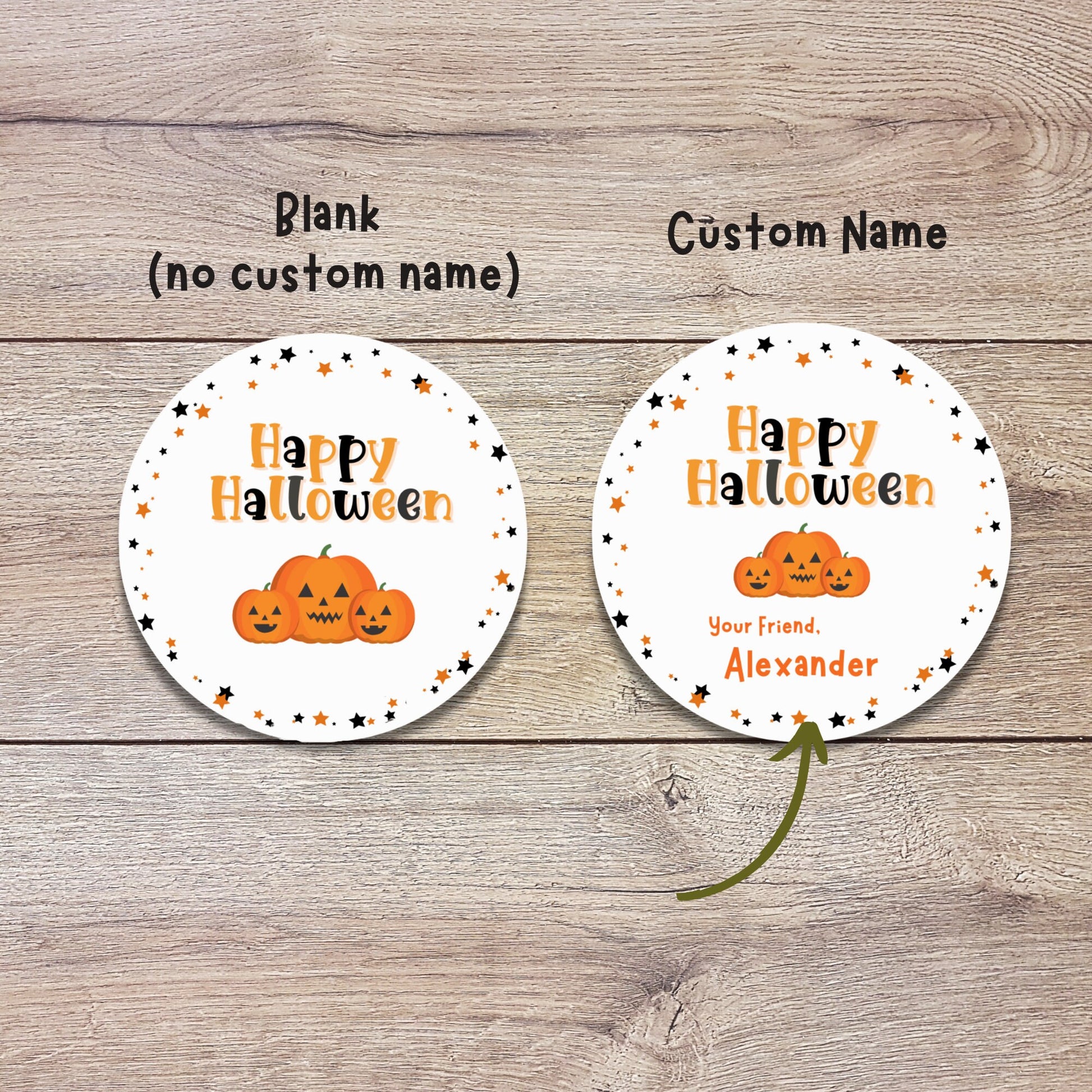 Personalized Halloween Stickers, Custom Pumpkin Halloween Party Favor Labels