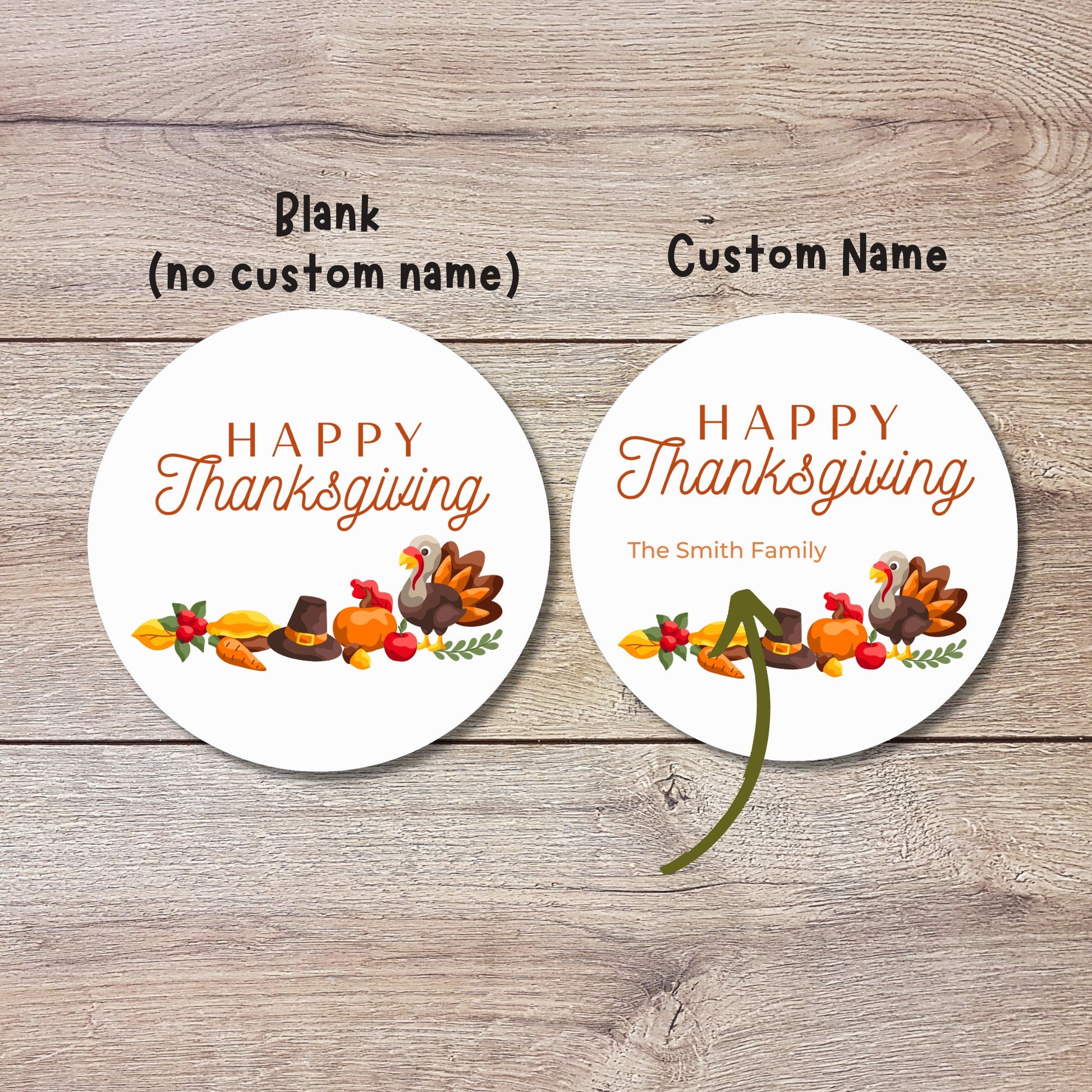 Personalized Thanksgiving Stickers