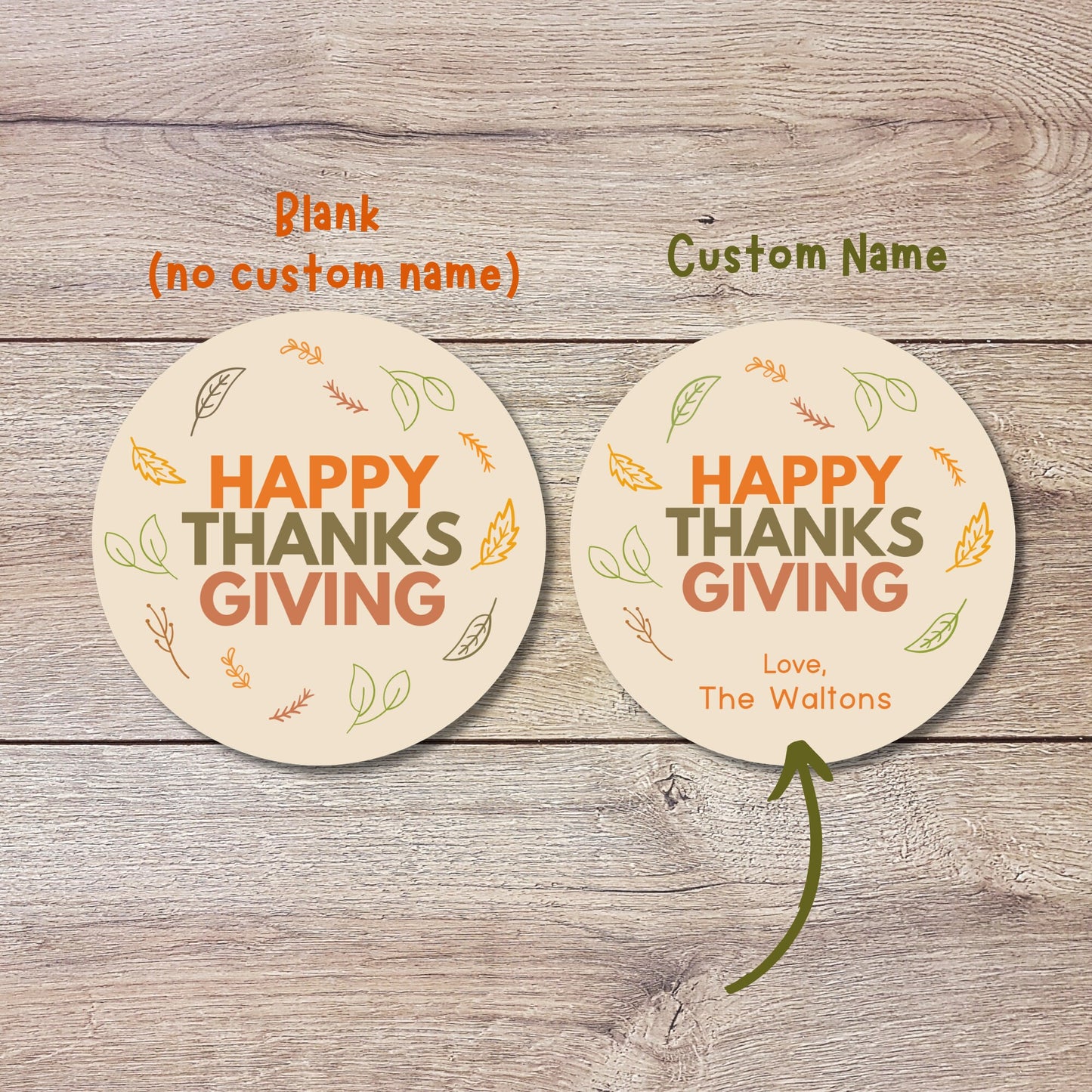 Personalized Thanksgiving Stickers