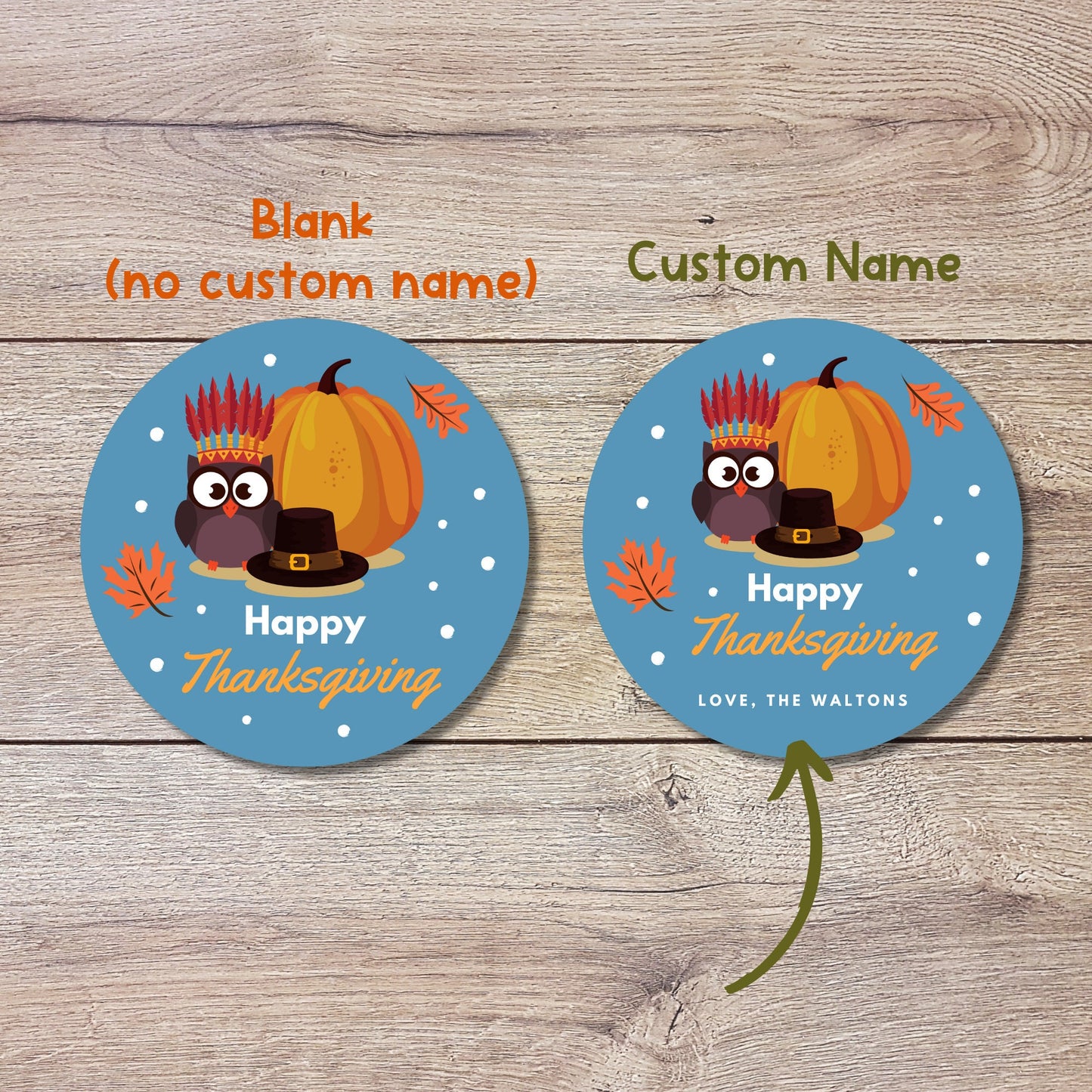 Personalized Thanksgiving Stickers