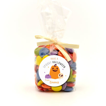 Personalized Halloween Stickers, Custom Spooky Pumpkin Halloween Goody Bag Labels